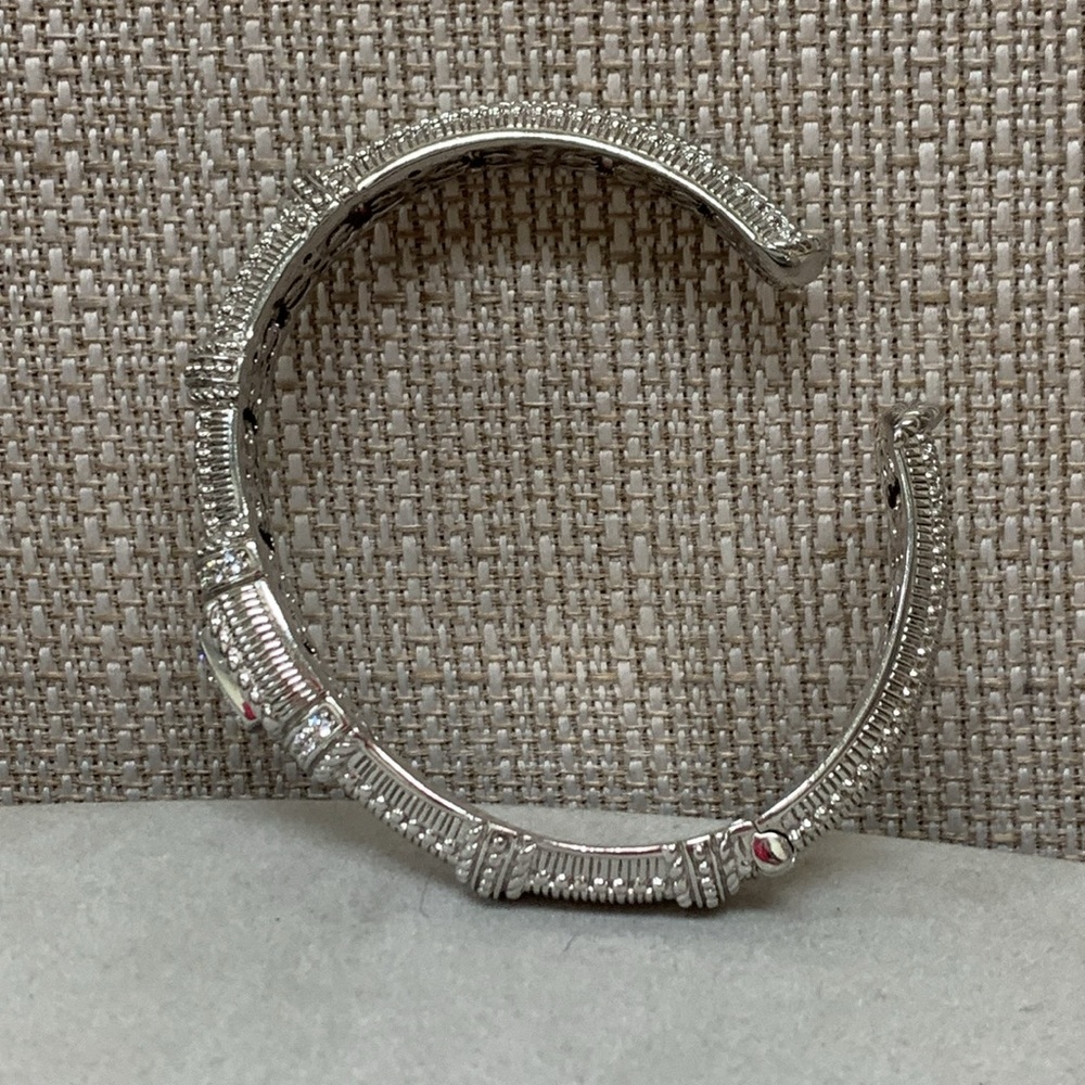JUDITH RIPKA CZ & Sterling Silver Hinged Cuff Bracelet - Picture 5 of 6